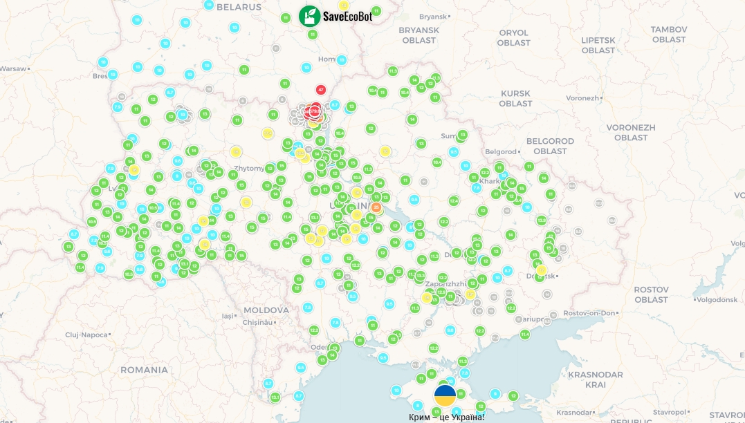 Где в Украине сейчас самый высокий уровень радиации, который в разы превышает допустимое значение (карта)